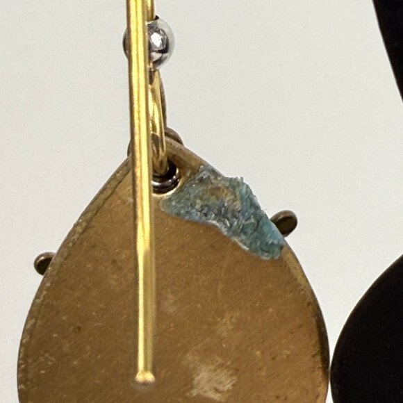 Layered Funky Snowflake w/ Faux Pearl Enamel Dangle & Drop Earrings - Picture 7 of 7